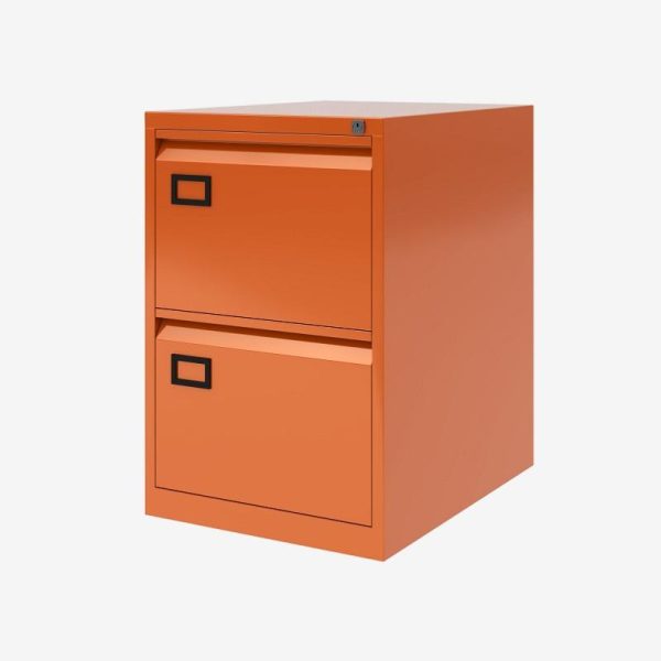 Office Filing Cabinet A Range 2 Drawer Orange - Image 3