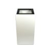 square white office recycling bin with black top