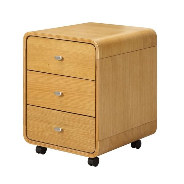 oak desk pedestal with three drawers