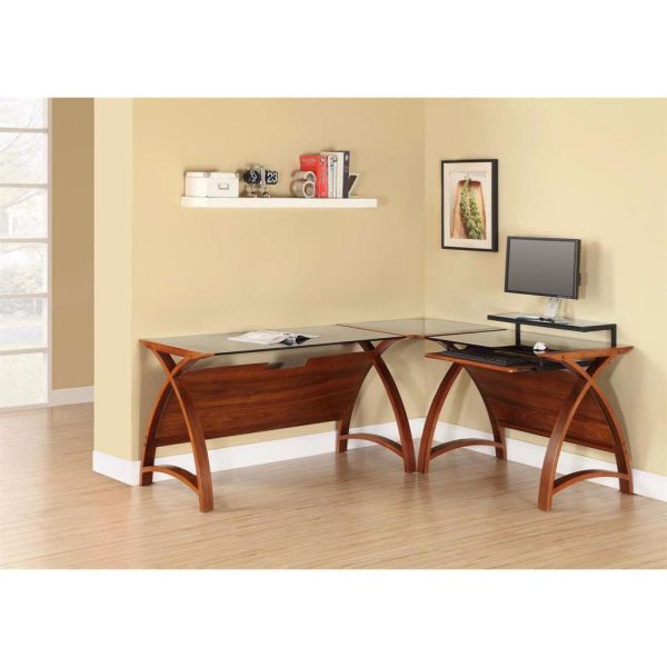 Computer Desk Forme Corner Link Walnut/Black - Image 2