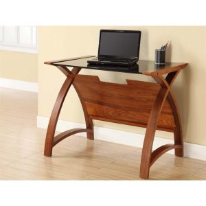 Computer Desk Forme Worktable Walnut/Black 900