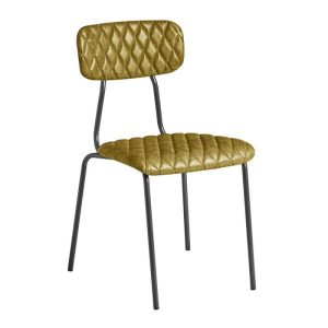 cafe chair vintage style gold leather