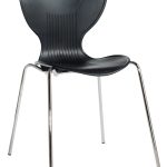 cafe chair black plastic with chrome frame