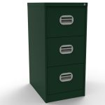 filing cabinet racing green with 3 drawers