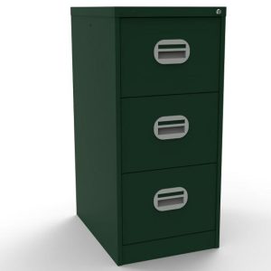 filing cabinet racing green with 3 drawers