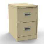 beige filing cabinet with 2 drawers