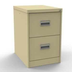 beige filing cabinet with 2 drawers