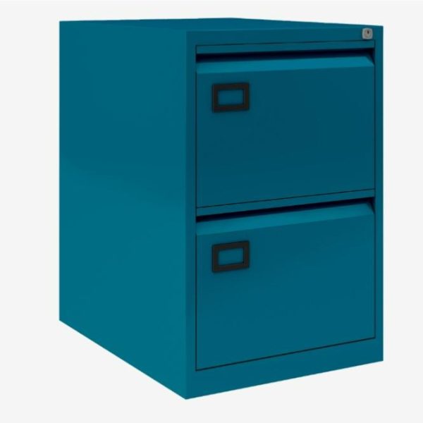 Office Filing Cabinet A Range 2 Drawer Azure - Image 3