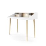 scandinavian style office desk in oak and white finish