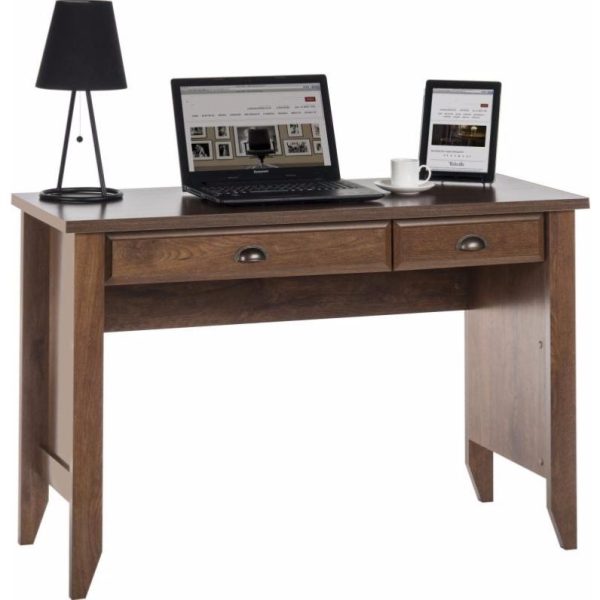 Home Office Desk Ideal Nine Dark Wood, Oak And White - Image 4