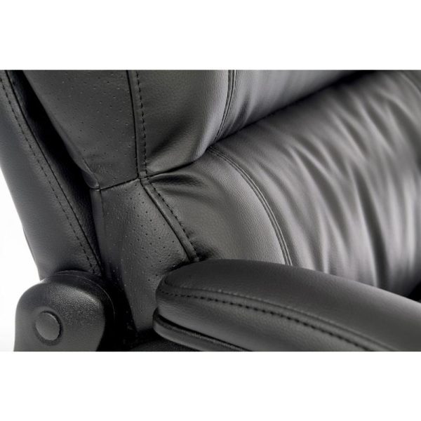 Luxury Leather Look Executive Office Chair Loom Black - Image 3