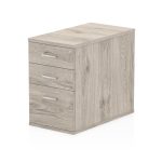 desk high pedestal with 3 drawers in grey oak