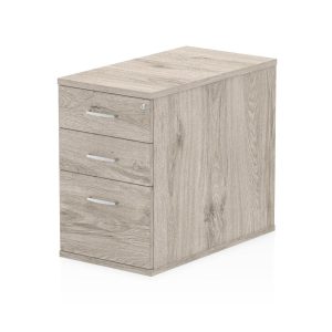 desk high pedestal with 3 drawers in grey oak
