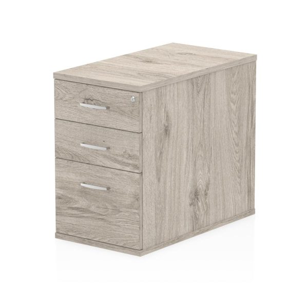 desk high pedestal with 3 drawers in grey oak