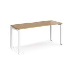 Modern office desks with oak desk top and white leg frame