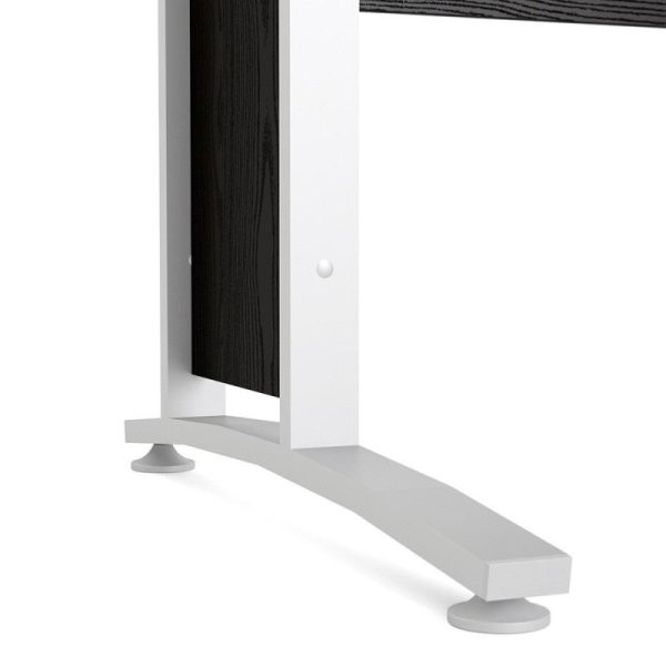 Alexis Office Desk 120cm Black Woodgrain With White Legs - Image 9