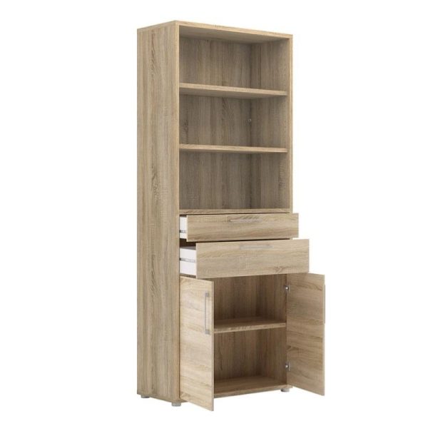 Alexis Office Storage Unit With Cupboard and 2 Drawers, 2 Doors And 3 Shelves Oak - Image 2