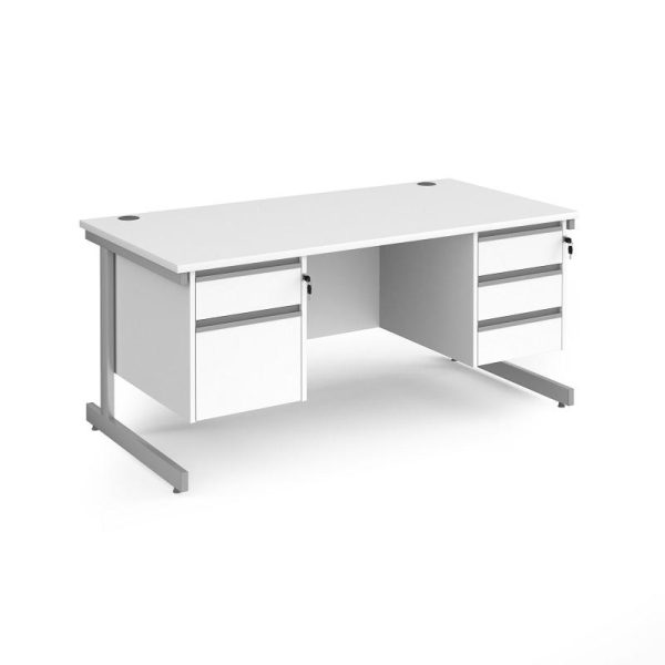 Straight Desk Maine 1600mm x 800mm Cantilever Frame With Two And Three Drawers - Image 2