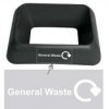 black plastic bin ring lid with General Waste lettering
