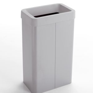 grey plastic office recycling bin