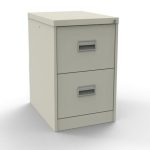 almond white filing cabinet with 2 drawers