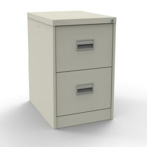 almond white filing cabinet with 2 drawers