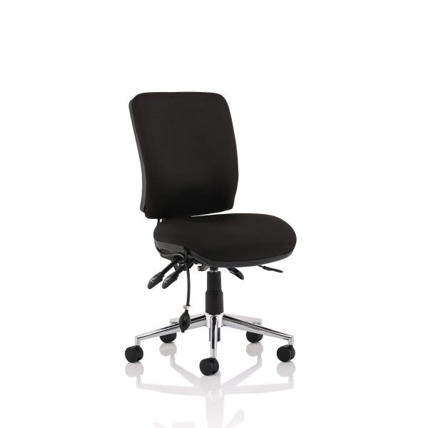 medium back ergonomic operator office chairs in black fabric