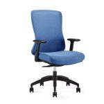 mesh back office seat in blue