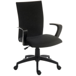 black fabric home office chair and black base