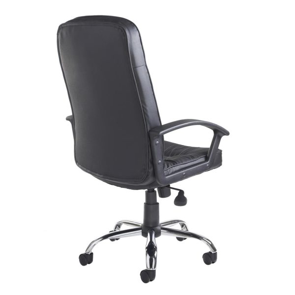 High Back Office Chair Ford Black Leather Faced - Image 2