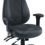 24 hour office chairs in black leather with black base