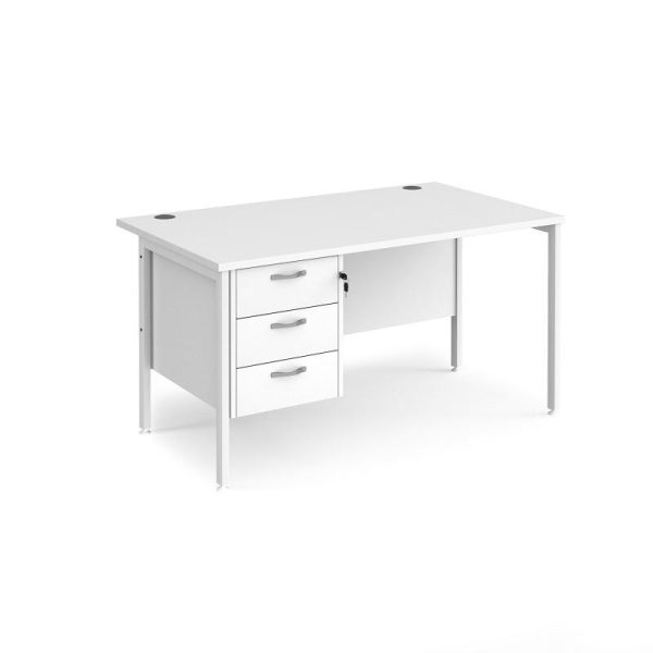 Office Straight Desk H Leg With 3 Drawer Pedestal Work 25 - Image 3
