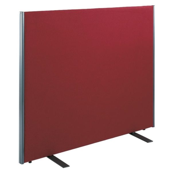 floor standing office screen in burgundy fabric