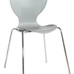 cafe chair grey plastic with chrome frame