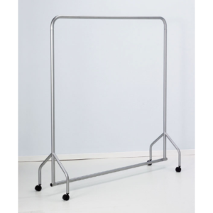 silver mobile clothes rail with no hangers