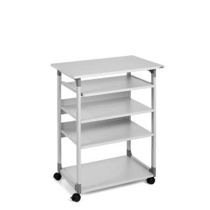 computer trolley grey. Mobile computer desk
