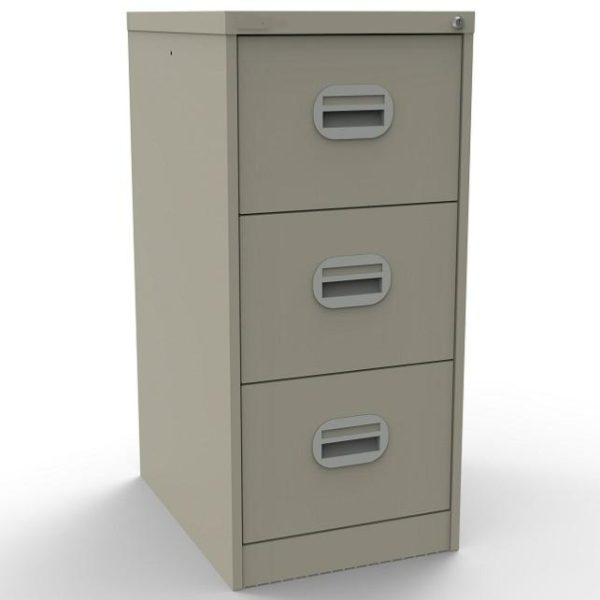 sand filing cabinet with 3 drawers