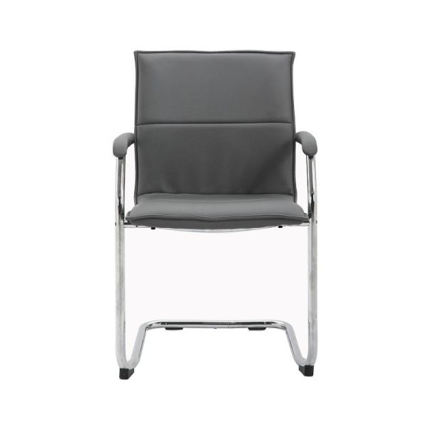 Meeting Chair Earth Black Or Grey Faux Leather - Image 7