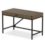 console style desk for home office in dark oak finish