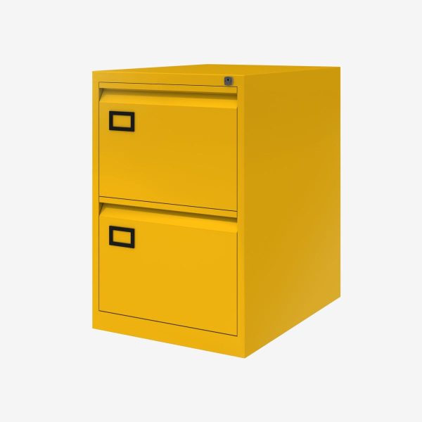 Office Filing Cabinet A Range 2 Drawer Yellow - Image 3