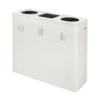 trio office recycling bin in white finish and round and square apertures