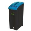 black lockable office recycling bin with blue lid and confidential Waste sticker