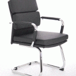 contemporary office visitor chair in black leather
