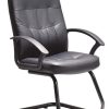 black leather meeting chair