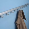 silver coat hook rail with 10 hooks