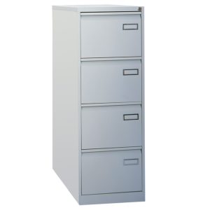 4 drawer office filing cabinet grey