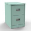 2 drawer office filing cabinet in peppermint green