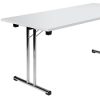 meeting table with white top and chrome frame