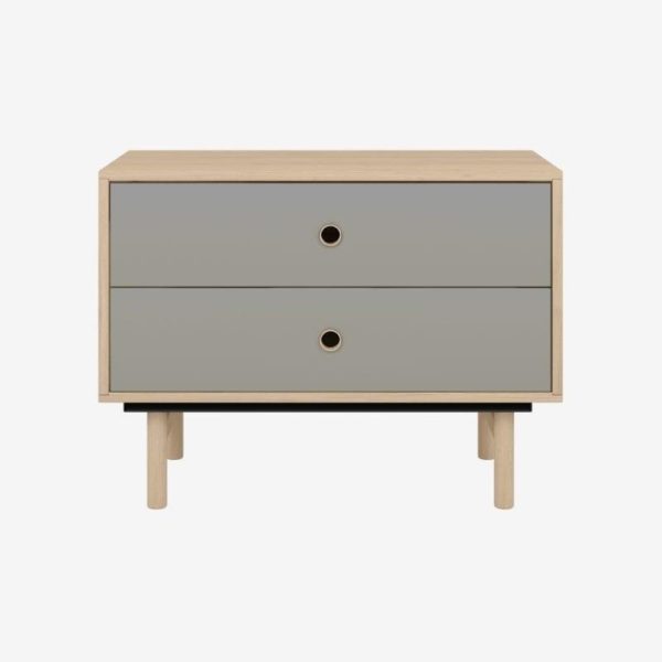 office sideboard in oak with 2 grey drawers