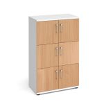 wood staorage lockers with 6 lockers
